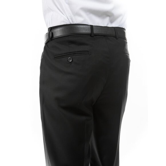 Azzuro Men's 3-Pack of Black Dress Pants (Unhemmed/Open Bottom) - Picture 4 of 4